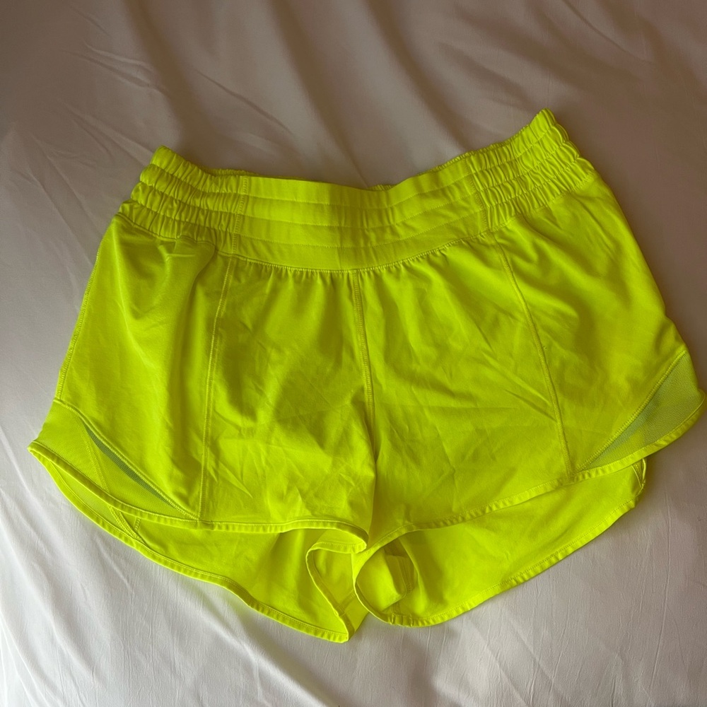 Neon Yellow Lululemon Hotty Hot Shorts - Picture 5 of 5